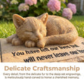 Cat Memorial Stones Grave Markers with A Sleeping Cat Statue on The Top - Cat Garden Stones Grave Stones Cemetery Marker