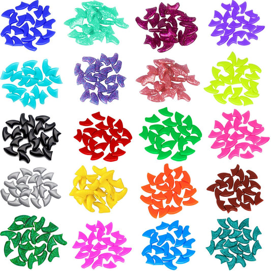 VICTHY 100pcs (10 Colors) Cat Nail Caps, Cat Claw Caps Cat Nail Covers with Adhesive Glue and Applicators (S)