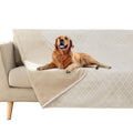 fuguitex Waterproof Dog Blanket Bed Cover Dog Crystal Velvet Moroccan Fuzzy Cozy Plush Pet Blanket Throw Blanket for Couch Sofa(40 * 60 inch, Cream+Beige)