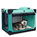 Ownpets Collapsible Dog Crate, 42 inch Portable Travel Dog Crate for Large Dogs, 4-Door Foldable Pet Kennel with Durable Mesh Windows & Soft Mat