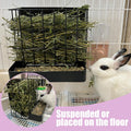 Rabbit Hay Feeder Guinea Pig Hay Holder with Hook Heavy-Duty Metal,Internal Sloping Design，Hay Feeder for Bunny,Rabbit，C