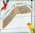 FlidRunest Bird Perch Platform with Climbing Ladder, Parrot Chewable Natural Seagrass Woven Hammock, Parakeet Cage Acces