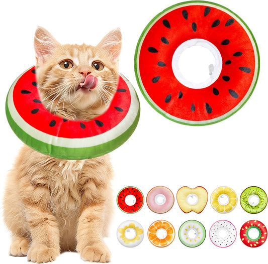 Cat Cone Collar Soft, Cat Recovery Cone (Watermelon, S)
