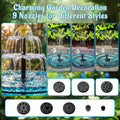 Solar Cascade Hanging Bird Bath Fountain, 3-Tier Hanging Solar Bird Bath with Detachable Solar Panel, 5ft Extension Cord