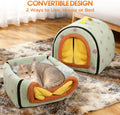 Dog House Indoor for Small Dogs & Cats, 2-in-1 Enclosed Dog Bed, Green S