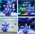 Premium Coral Reef Ornament - Lifelike Artificial Coral Decor for Saltwater & Freshwater Aquariums | Hand-Painted Blue, 