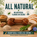 Rawhide Free Dog Chews | Ribbed Bones | for Medium - Large Dogs | Pumpkin, Psyllium Husk and Chicory Root for Easy Diges