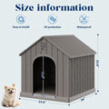 Dog House Outdoor, Plastic Small Dog House-Weatherproof Design with Air Vents & Elevated Floor for Small to Medium Dogs,