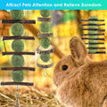 ERKOON Bunny Chew Toys, Rabbit Chew Toys for Teeth Grinding, Improve Dental Health, 100% Natural Apple Wood Timothy Gras