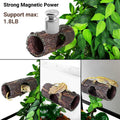 REPTIZOO Magnetic Reptile Hide Cave Resin Hollow Tree Trunk Hideout, Gecko Hide with Strong Magnetic Climbing Toy Reptil