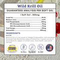 Wholistic Pet Organics Krill Oil for Dogs and Cats - Premium Antioxidant Support for Pets - Cat and Dog Skin and Coat Supplement with EPA, DHA, Astaxanthin - Omega 3 for Dogs and Cats - 60 Soft Gels
