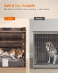 Feandrea Modern Dog Crate Furniture, Charging Station, Flip-Up Hidden Door