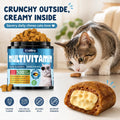 Taurine for Cats Vitamins Treats Snacks – Cat Multivitamin 500 Crunchy & Creamy Chews – Supports Immune, Joints, Digestion, Skin & Coat – Daily Healthy Supplement for Cats of All Ages (90-Day Supply)