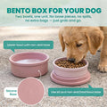 KindTail Dog Travel Bowls - Set of 2 Portable Pet Food & Water Dishes with Lid & Handle - Each Nesting Container Include