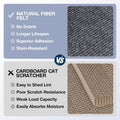 157.5" x 15.8" Cat Scratch Furniture Protector, Self-Adhesive Couch Protector from Cat Claws, Cats Scratching Mat for Co