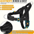 Lukovee No Pull Dog Harness and Leash Set, Soft Padded, with 5ft Leash, L