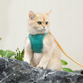 Cat Harness and Leash, Cat Harness Escape Proof, Soft Adjustable Cat Leash Breathable Comfortable Vest Easy to Wear, Easy Walk Leash for Small Medium Cats Kittens for Indoor Outdoor (Green, L)