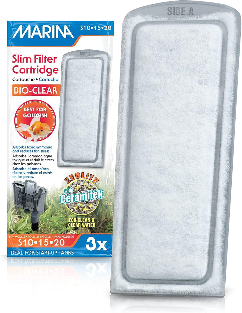 Marina Bio Clear Ceramic Cartridge for Slim Filters, 3 Pack, White