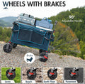 Portal 350L Collapsible Wagon Cart with Removable Canopy, 270LB Cart Blue