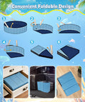EPN 79” Foldable Dog Pool with Sprinkler, Large Collapsible Pet Pool for Dogs, Heavy Duty PVC & PP Portable Dog Swimming Pool, Non-Slip Outdoor Bathing Tub & Kiddie Pool for Backyard Summer Play