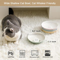 Seyatoo Ceramic Cat Bowls Set - 5.7 inch Wide Cat Food Bowls Whisker Fatigue Friendly, 5 Colorful Kitten Dish Plates with Cute Pattern for Wet and Dry Food Water