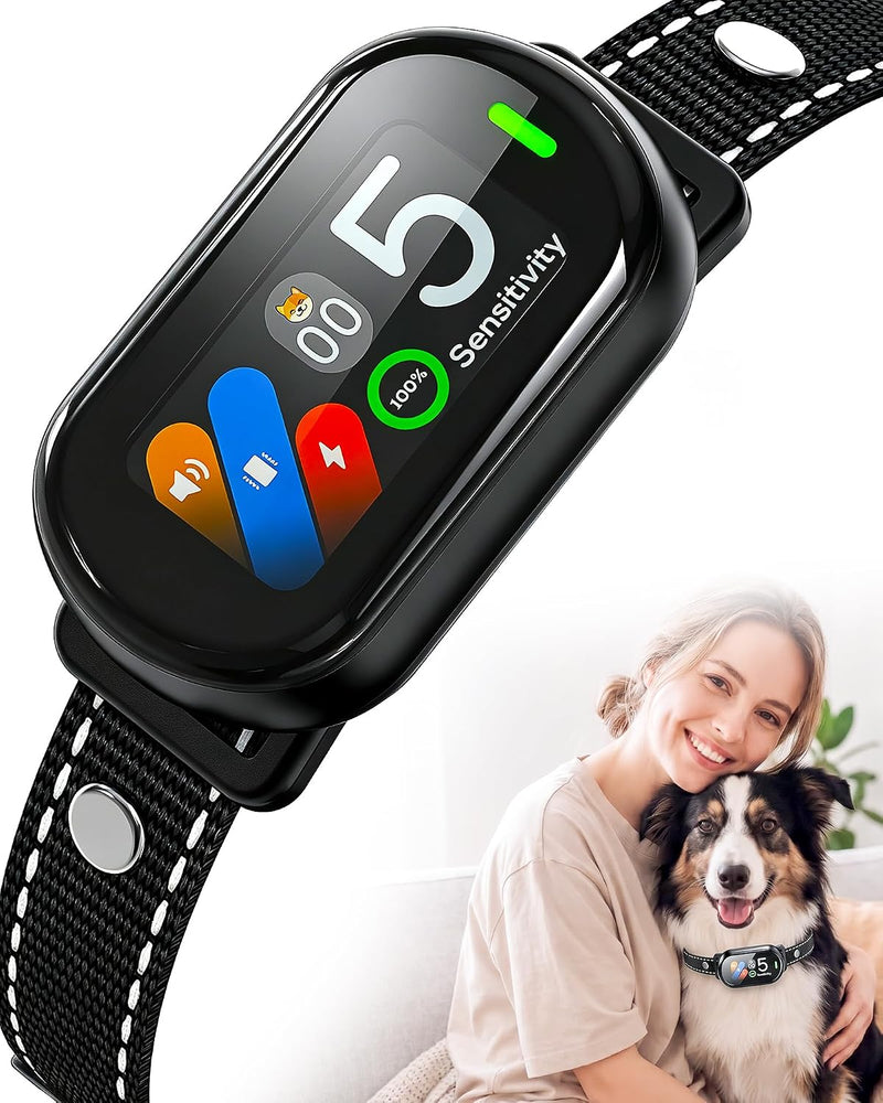 Dog Bark Collar for Large Medium Small Dogs - Smart Anti Barking Collar with Beep & Vibration & Shock, 5 Training Modes 
