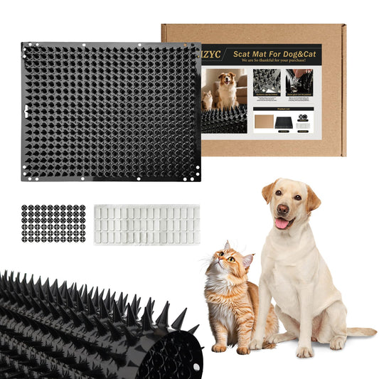 MZYC 10 Pack Scat Mat for Dog with Spikes, Scat Mat Keep Dogs Off Couch, Dog Repellent Mat Deterrent Indoor, Training Pads Keep Dogs Off Bed&Desk, 16 x 13 Inch Garden Scat Mats Outdoor&Indoor