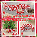Cat Tunnel Christmas Tree Skirt for 5-7.5ft Trees - Prevent Christmas Tree Falling, Snowflake Patterns Warm Soft Cat Tub