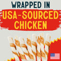 Canine Chews Chicken-Wrapped Rawhide Twists for Dogs - Pack of 100 U.S.A. Sourced Chicken Wrapped Rawhide Dog Treats, Sticks for Dogs - Premium & Natural Beefhide Chews