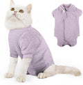 Dotoner Cat Surgery Recovery Suit for Female Male Anti-Licking Pet Surgical Pajamas Long Sleeve Prevent Shedding Cat Spa