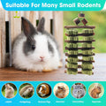 WDEFUN Natural Apple Wood Clover Cake Teeth Grinding Toy String - Rabbit Snack Chewing Toy, Safe and Durable Pet Teeth G