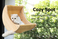 HAPYKITYS Window Cat Bed Moon Perches, Mounted with Strong Suction Cups Cat Window Seat for Sleep and Watch Birds
