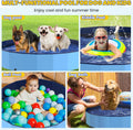 PETOCAT 97" Foldable Dog Pool Kiddie Swimming Pool, Plastic Non-Slip Hard Shell Kids Wading Pool, Large Portable Collapsible Pet Puppy Bathing Tub, Heavy Duty - Family Size, 8 ft x 16 inch.D - 5XL