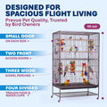 Prevue Hendryx Pet Products Wrought Iron Flight Cage - Big Rolling Bird Cage for Parakeets, Cockatiels, Conures, Lovebirds, Canaries, Finches, Parrotlets, & Cai