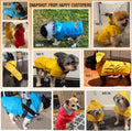 Dog Raincoat Small Dog Rain Jacket Waterproof Pet Rain Suit Double-Layered Poncho Hooded Warm Lining Leash Hole Adjustab