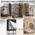 CebraBounze Bird Cage Cover 35"x25"x47" Heavy Duty Waterproof Bird cage Covers for Night, Zipper Panel Blackout Birdcage, Good Night Enclosure for Parakeet, Parrot, Cockatiel and More Finches