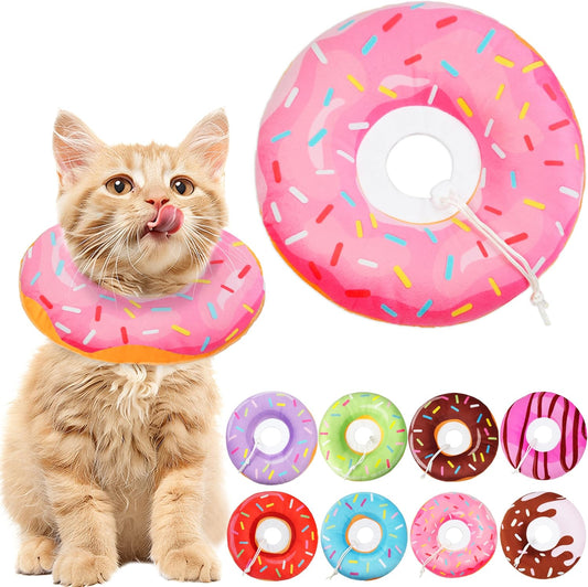 Hpetppy Cat Cone Collar Soft, Cat Recovery Collar for Wound Healing Cute Donut Adjustable Kitten Cones to Stop Licking Comfortable Lightweight Neck Elizabethan Collars for Kittens After Surgery