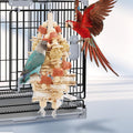 kencunay Bird Toys that is 17.5 Inches in Length, Parrot Toy Designed for Chewing Features Natural Corn cob and Loofah Slices, Can Be Hung in Large and Medium-Sized Parrot Cages