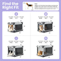 Lesure Collapsible Dog Crate - Portable Travel Kennel for Large Dog, 4-Door Pet Crate with Mesh Windows, Indoor & Outdoor, Light Gray
