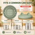 OHMO 2 Pack Dog Food Can Lids, (3, 12, 14oz etc.) Universal Size BPA Free Silicone Covers for Cat and Pet Food, Light Green
