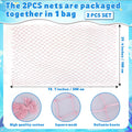 2PCS Fish Net Decorations, Nautical Netting for Beach Décor, Light Pink