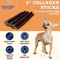 Amazing Dog Treats Collagen Sticks for Dogs | Dog Dental Chews 6" 50 Count