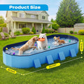 Pechfun Foldable Dog Pool, 82" Extra Large Portable Pet Bathtub with Non-Slip & Reinforced Support Boards for Indoor Outdoor Backyard Use (Blue)