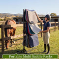8 Tier Saddle Pad Rack with Stand,Long Rack Arms Horse Blanket Holder