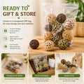 Skylety 15 Pcs Bunny Chew Balls Grass Toys for Rabbit Guinea Pig Hamster