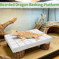 Bearded Dragon Shedding Rock, Bearded Dragon Pumice Stone Platform for Shedding, Calcium Stone with Wooden Pile, Reptile
