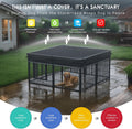 Dog Playpen Cover Reinforced with Waterproof Sunshade Curtain | 1680D Waterproof Oxford Cloth & Nylon Mesh | UV-Resistan