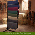 8 Tier Saddle Pad Rack with Stand,Long Rack Arms Horse Blanket Holder
