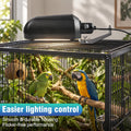 LUCKY HERP Bird Cage Lighting Fixture Combo Kit, Avian Sun Lamp Fixture with 20W 2.4 UVB UVA Compact Flourescent Bird La