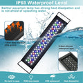 24/7 LED Aquarium Light, IP68 Waterproof Extendable Bracket Fish Tank Light with Timer, 7 Colors, 10 Level Adjustable Br
